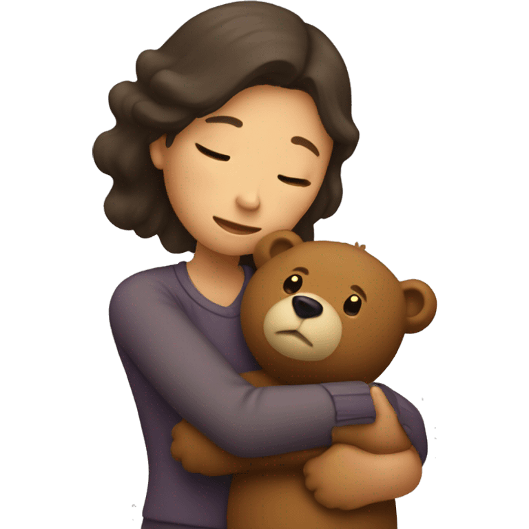 Women hugging a bear emoji