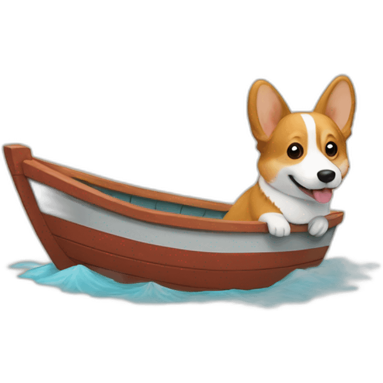 corgi in a boat emoji