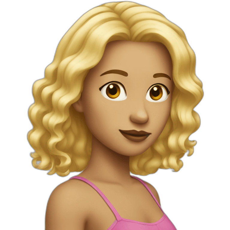 Blonde cheveux raides emoji