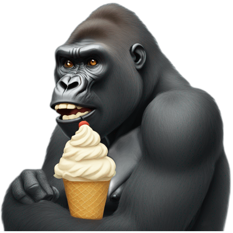 gorilla eating ice cream emoji