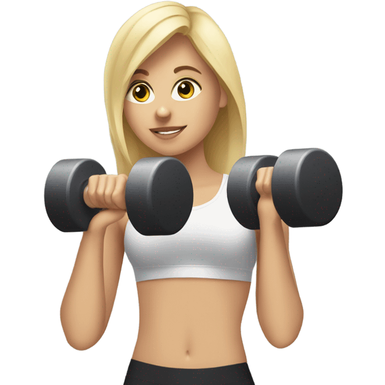 Blonde Girl with dumbells emoji