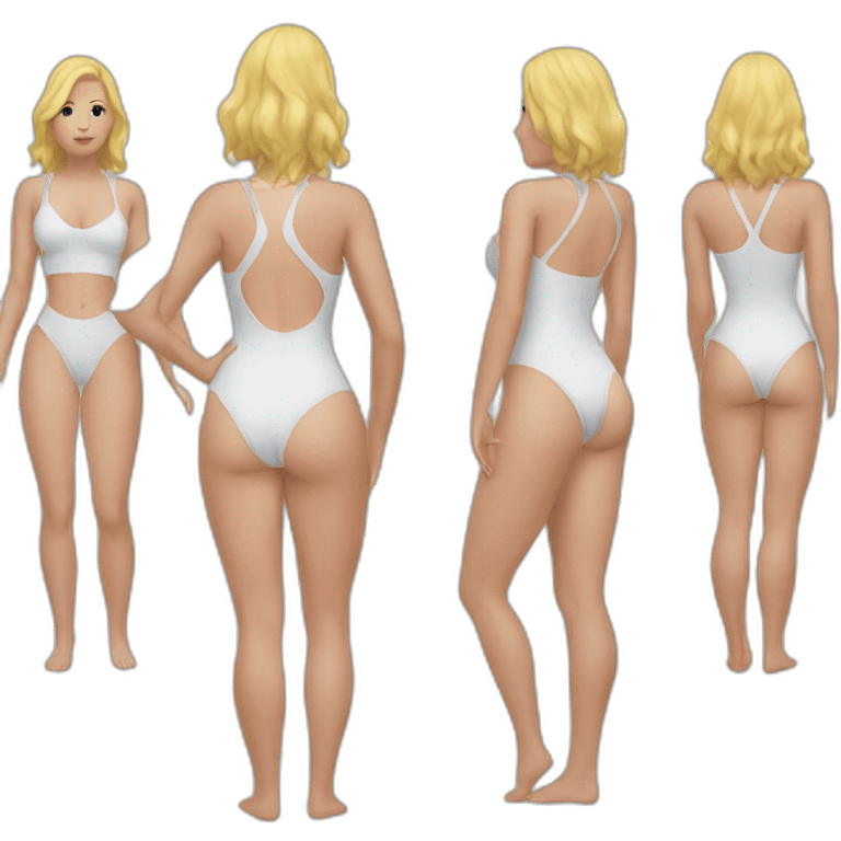 White chicks swimsuit from behind emoji