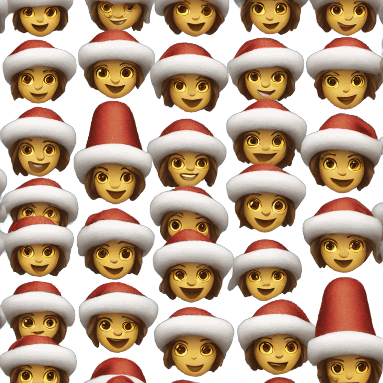 smiling girls in festive hats emoji