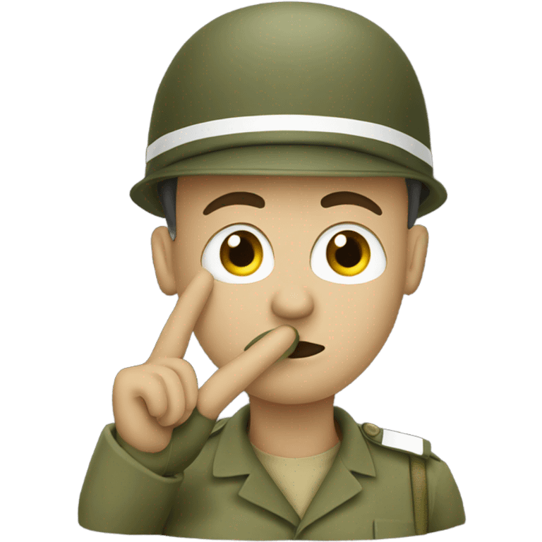 Soldier with cigarette in mouth saluting emoji