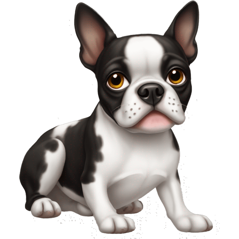 Boston terrier with spot emoji