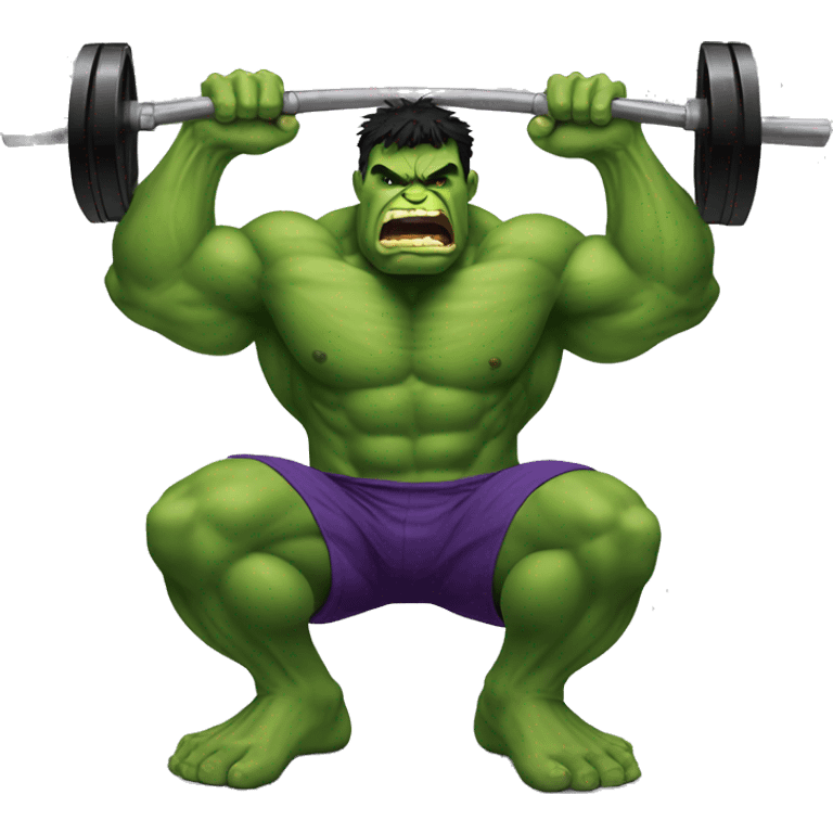 The hulk doing back squats emoji