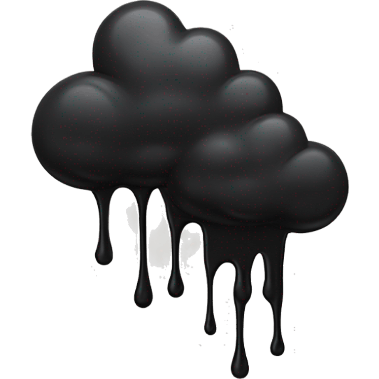 black cloud paint splashed on the wall and dripping down emoji