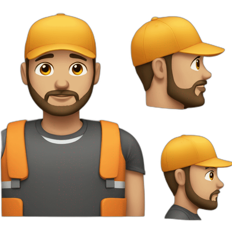 Bearded and overweight man with cap emoji