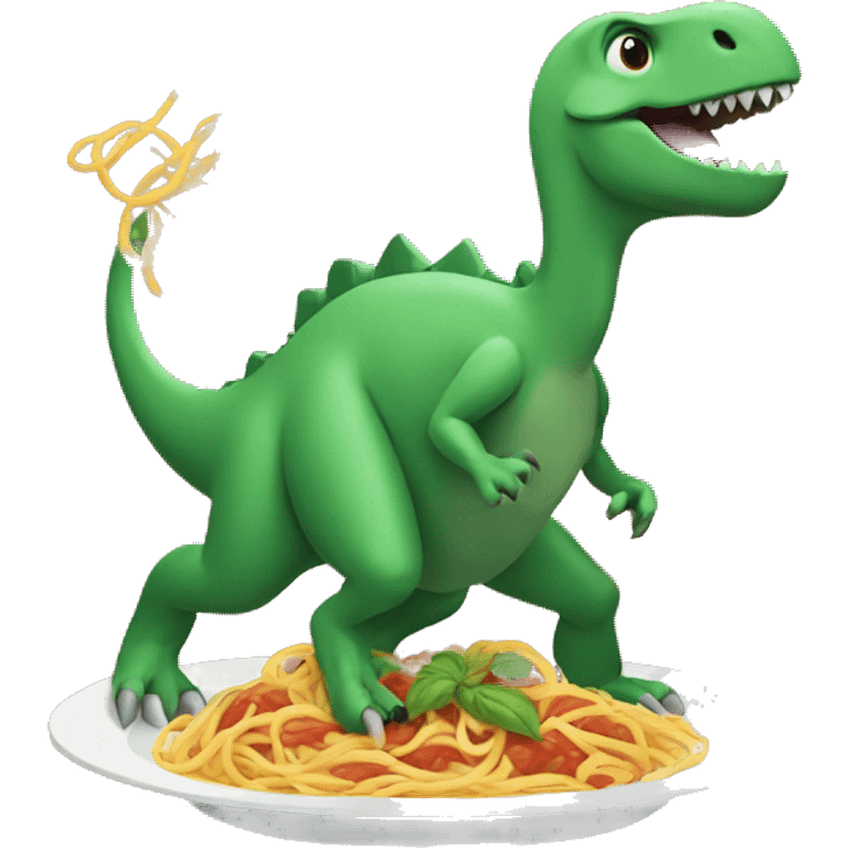 Dinosaur eating spaghetti  emoji