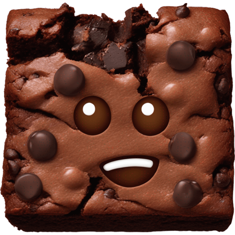 Gooey chewy soft chocolate brownie with mini chocolate chips  emoji