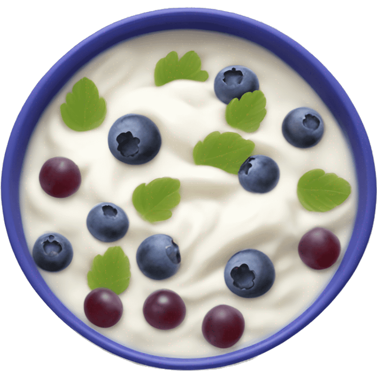 yoghurt bowl with grapes and blueberries emoji