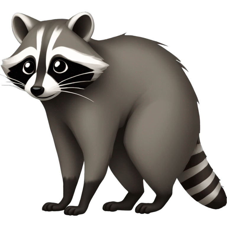 raccoon full body side profile facing right emoji