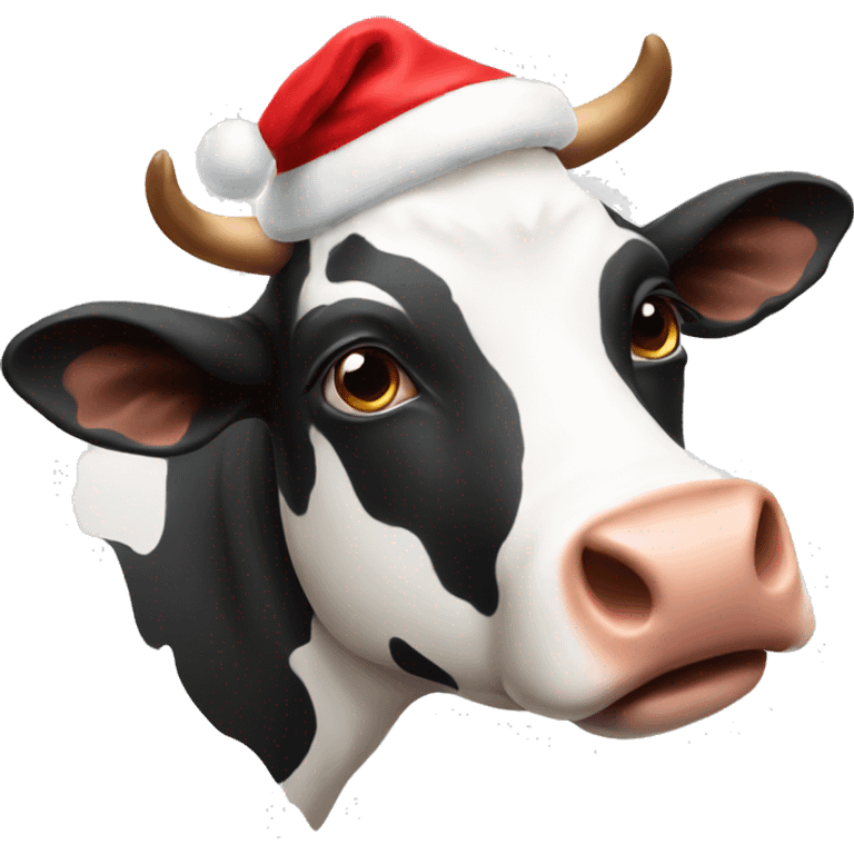 Cow with Santa hat emoji