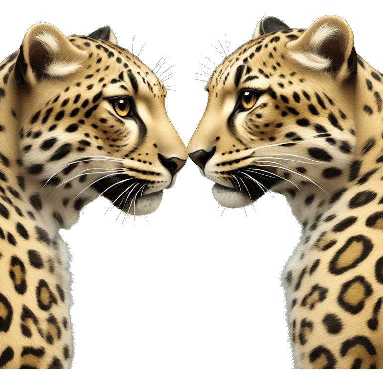 Two leopards love each other emoji