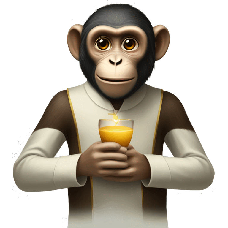 Monkey receiving communion emoji