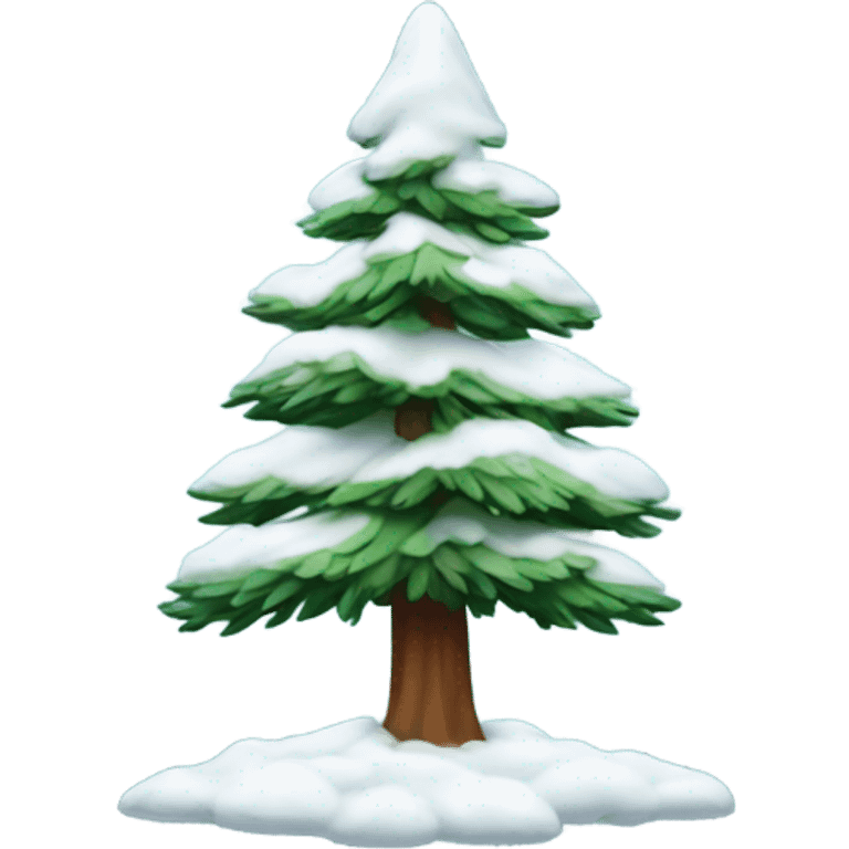 Pine tree with snow on it emoji