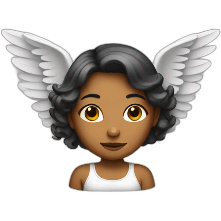 girl with angel wings on her back emoji