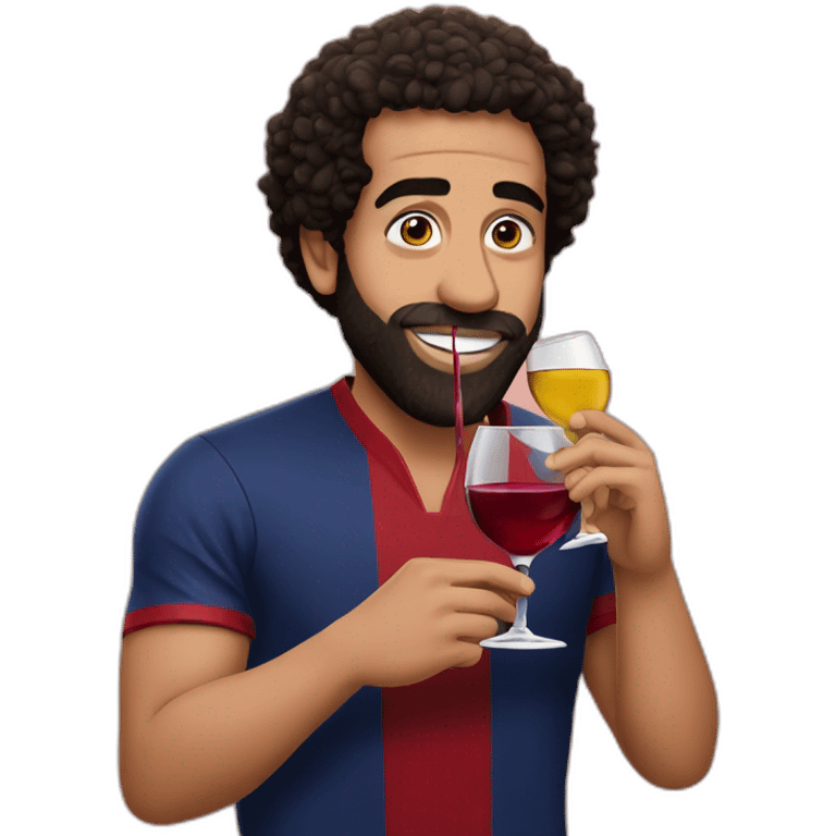 mo salah drinking wine emoji