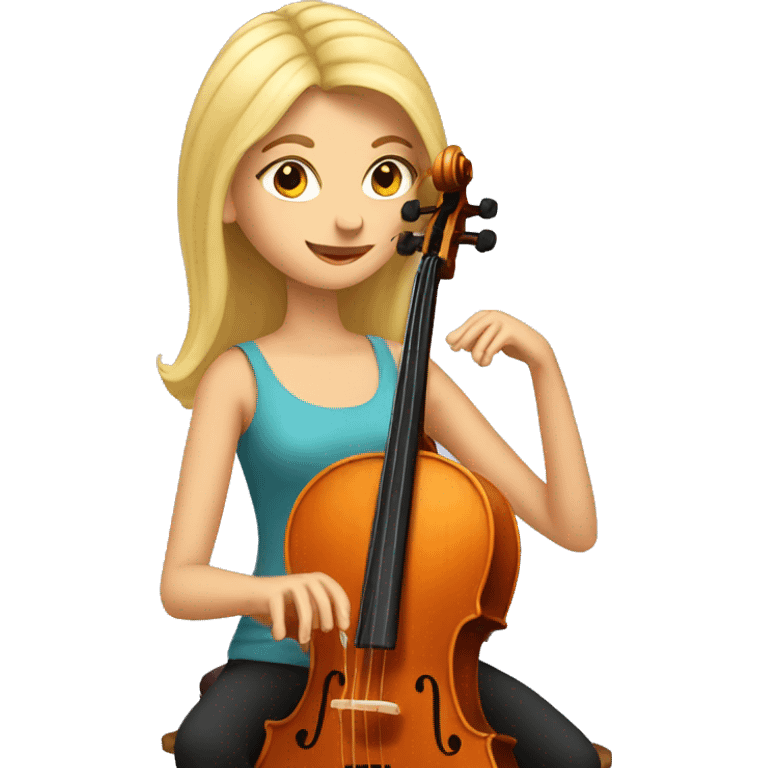 blonde woman playing cello  emoji