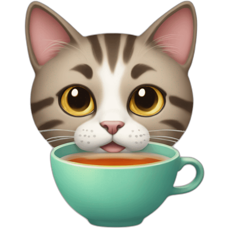 cat with a bublle tea emoji