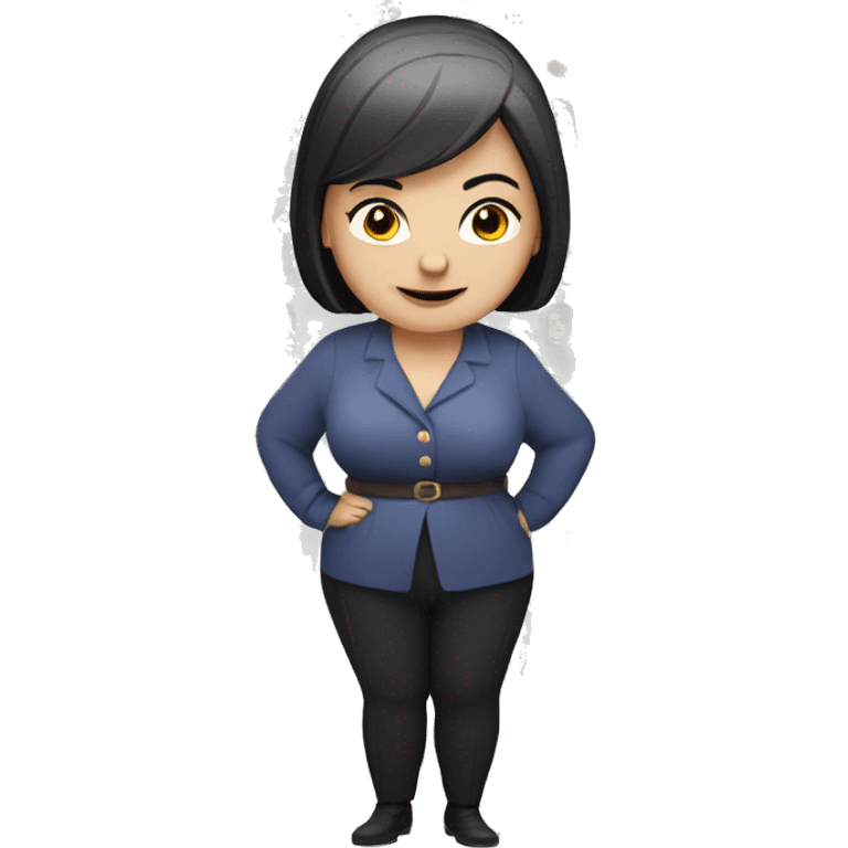 Full body plus size Old scary Russian lady with black hair  emoji