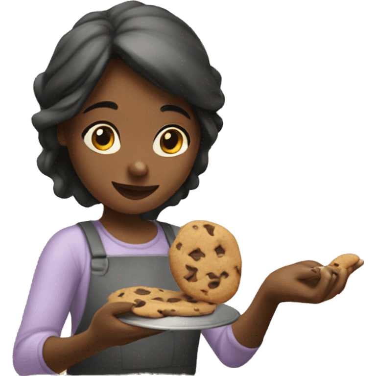 Girl making cookies emoji