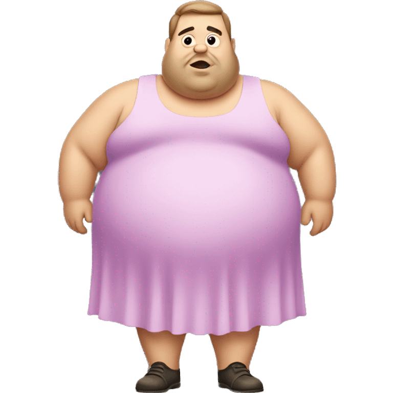 Fat man with dress emoji