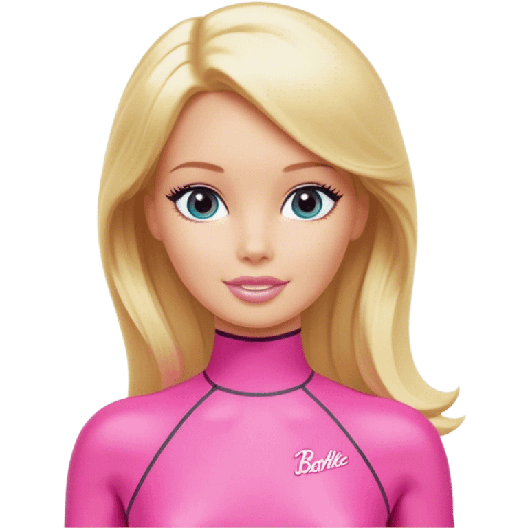 Blonde surfer Barbie, pink wetsuit emoji