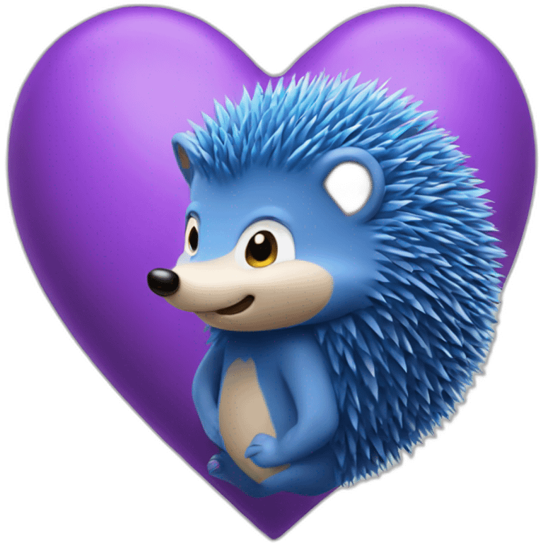 blue hedgehog heart emoji