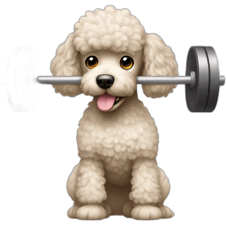 A poodle lifting a barbell emoji