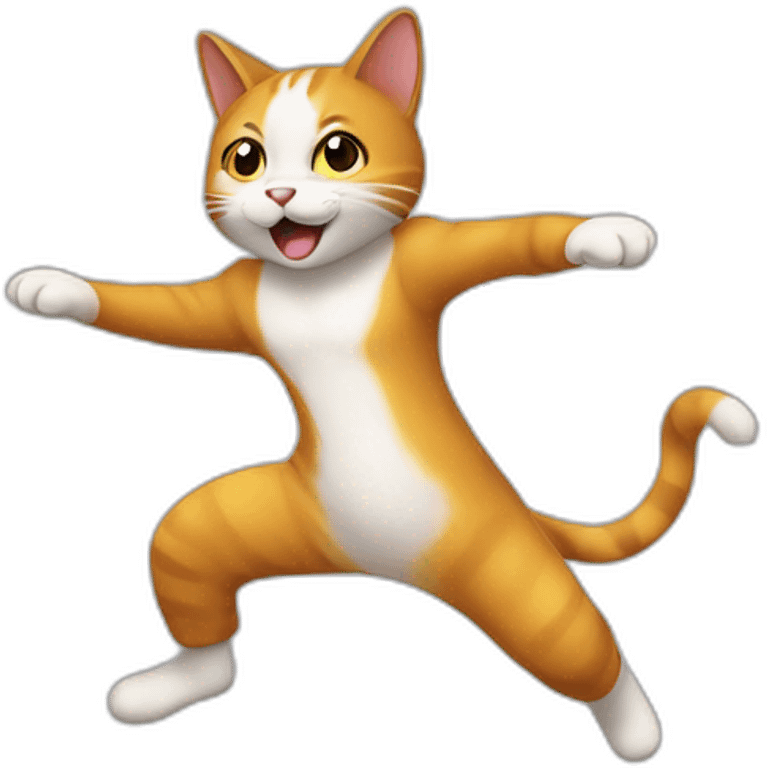 Gato bailando de alegría emoji