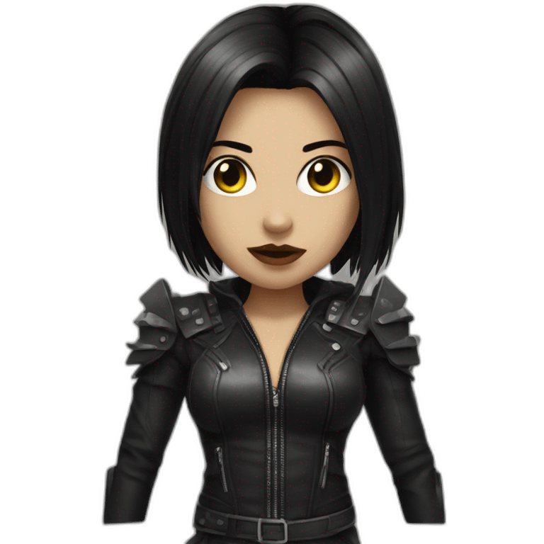 heavy metal girl short dark hair emoji