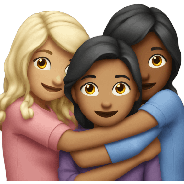 3 girls hugging emoji