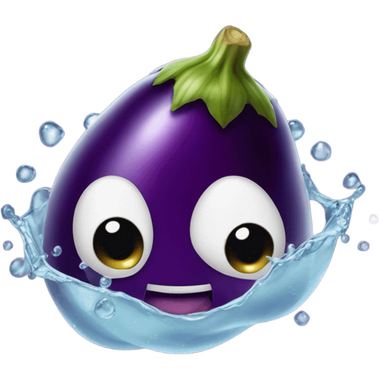 Eggplant with water emoji