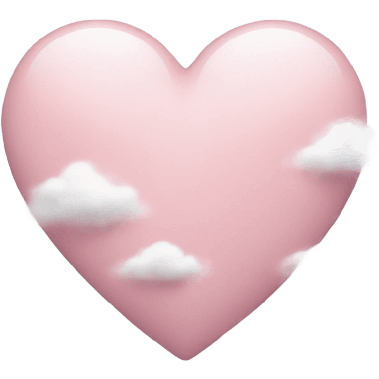 Light pink love heart with white clouds  emoji