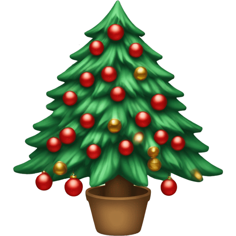 christmas tree with red and green ornaments  emoji