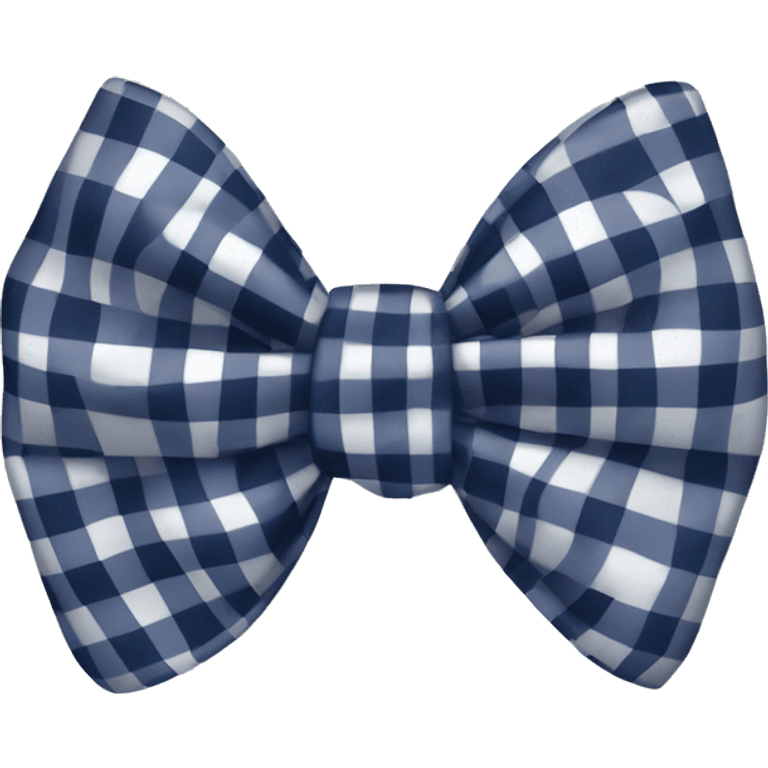 Gingham navy blue bow emoji