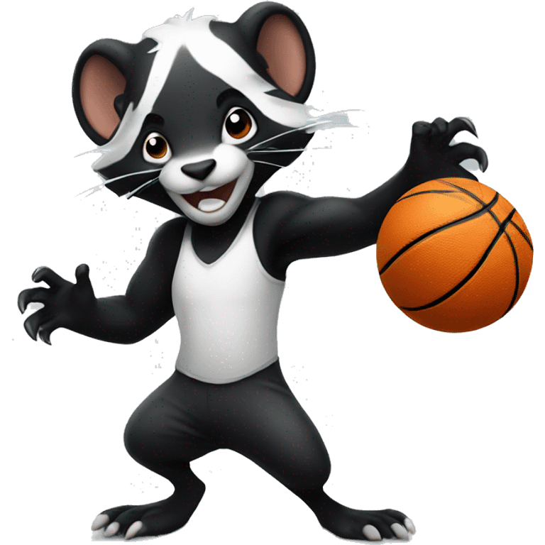 skunk playing basketball emoji