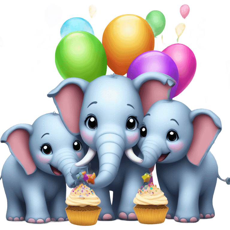 Squishy elephant party emoji