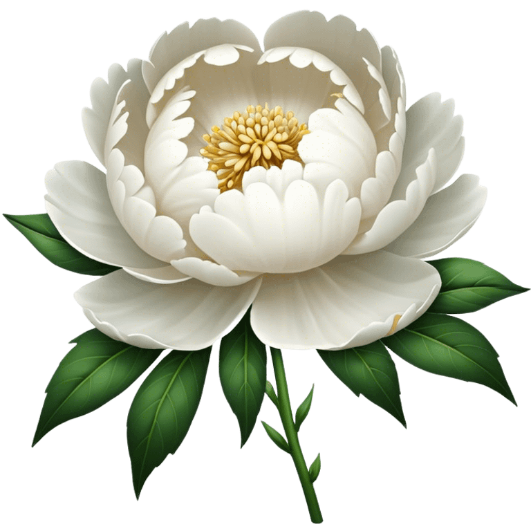 White peony flower emoji