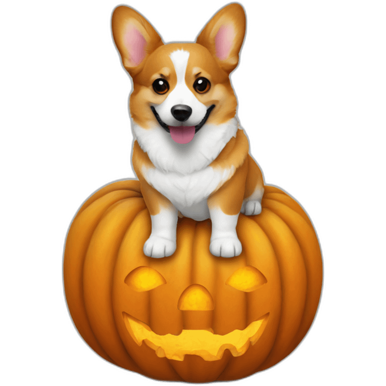 Corgi pumpkin halloween emoji