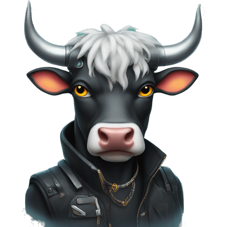 Cyberpunk bull emoji