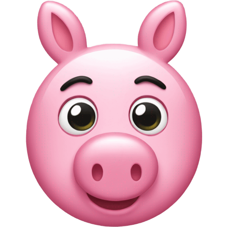 Peppa Pig wearing a lipgloss emoji