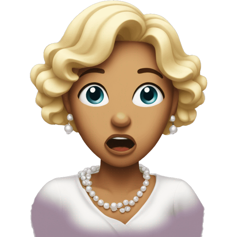 shocked woman clutching  pearls emoji