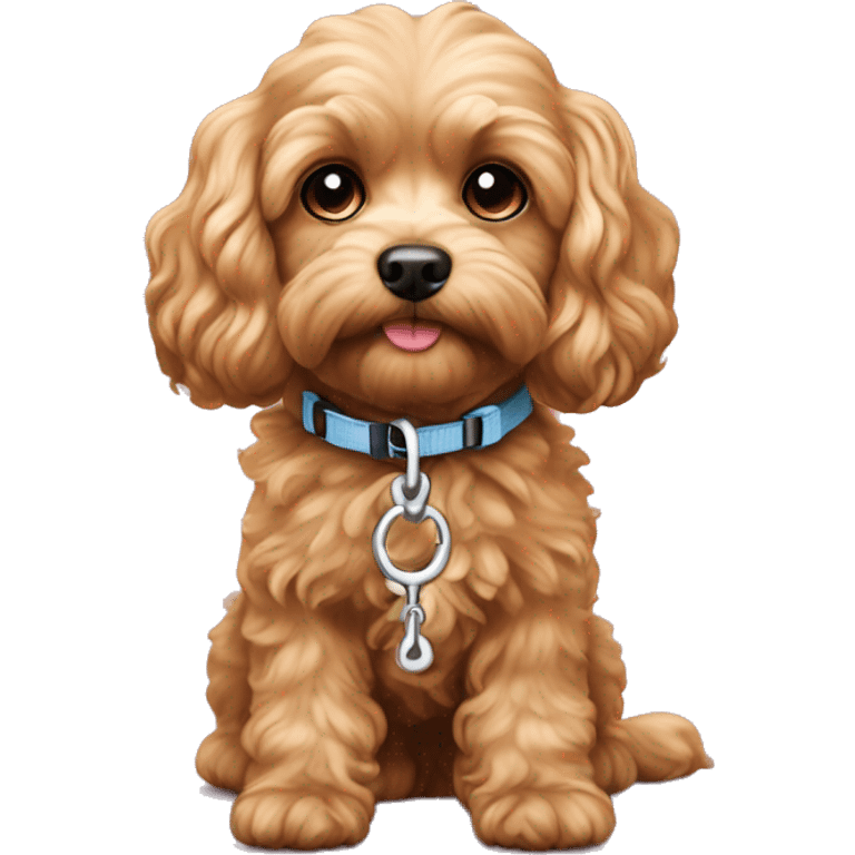 cavapoo on leash emoji