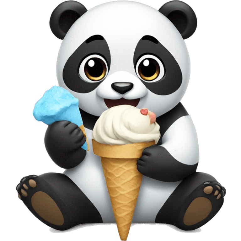 Panda eating ice cream emoji