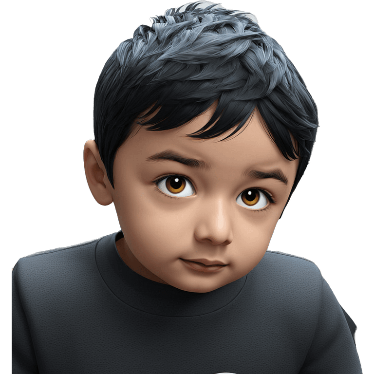 boy with black hair staring emoji