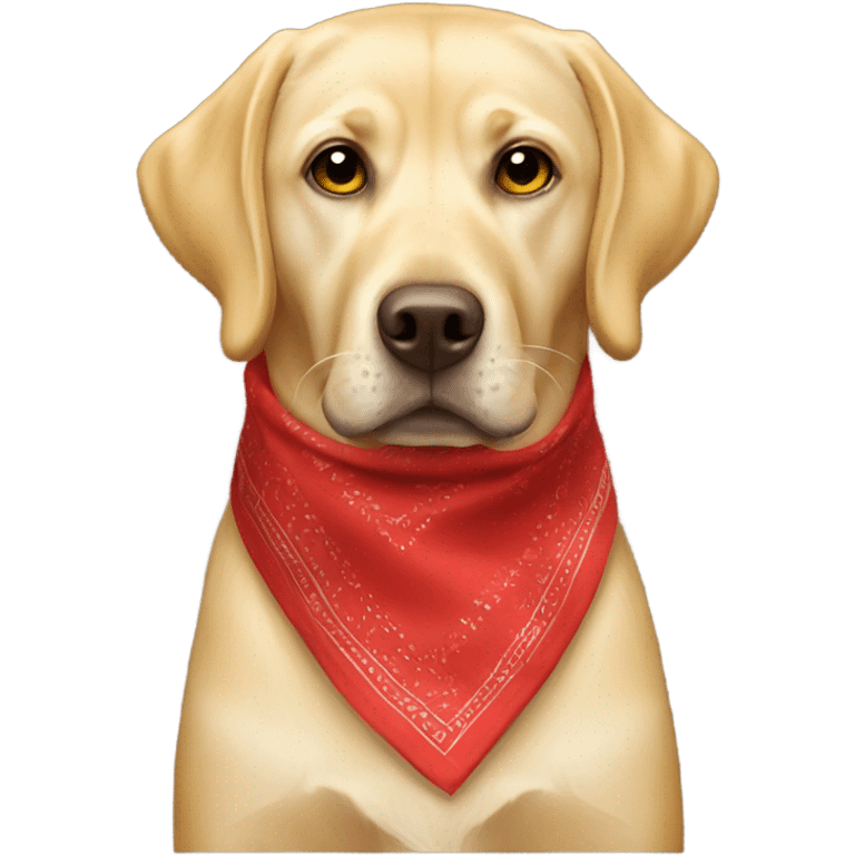 Yellow Labrador wearing a red bandanna  emoji