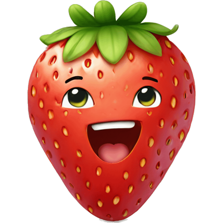 cute strawberry with face emoji