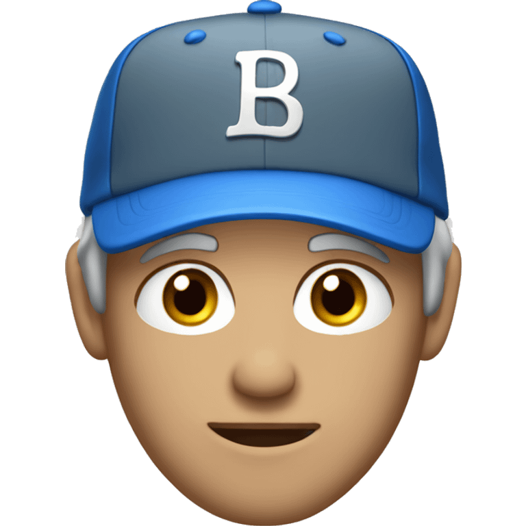 Guy with baseball cap, grey hair and  blue eyes emoji